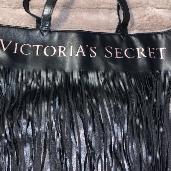 Large Faux Leather Victoria’s Secret Fringe Tote - Picture 2 of 12